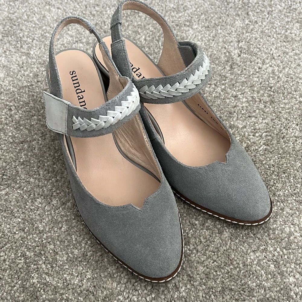 Sundance Eden Path Gray Suede Slingback Heels Size EU37 - Picture 3 of 12